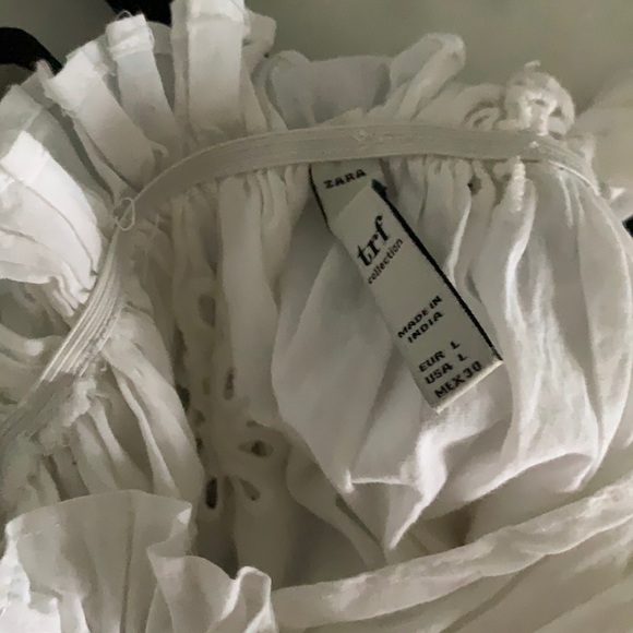 Zara White Peplum-Style Blouse - Picture 4 of 4